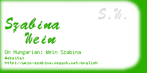 szabina wein business card